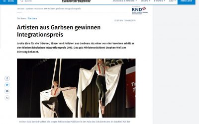 Artisten aus Garbsen gewinnen Integrationspreis (HAZ)